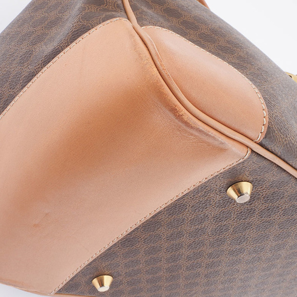 CELINE Old Boston Bag Brown PVC Leather Macadam - Picture 11 of 13